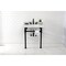 Kingston Brass 30 Carrara Marble Console Sink with Stainless Steel Legs, Marble WhiteMatte Black LMS30MSQ0 - alternate 2
